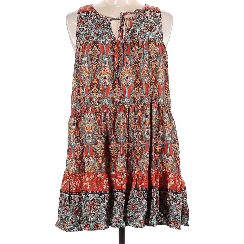 Easel Multicolored Tiered Ruffled Sundress